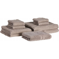 Beliani Komplet 9 ręczników AREORA Bawełna Beżowoszary Lumarko!