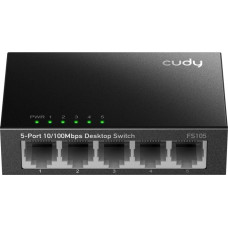 Cudy FS105 łącza sieciowe Nie zarządzany Fast Ethernet (10/100) Czarny