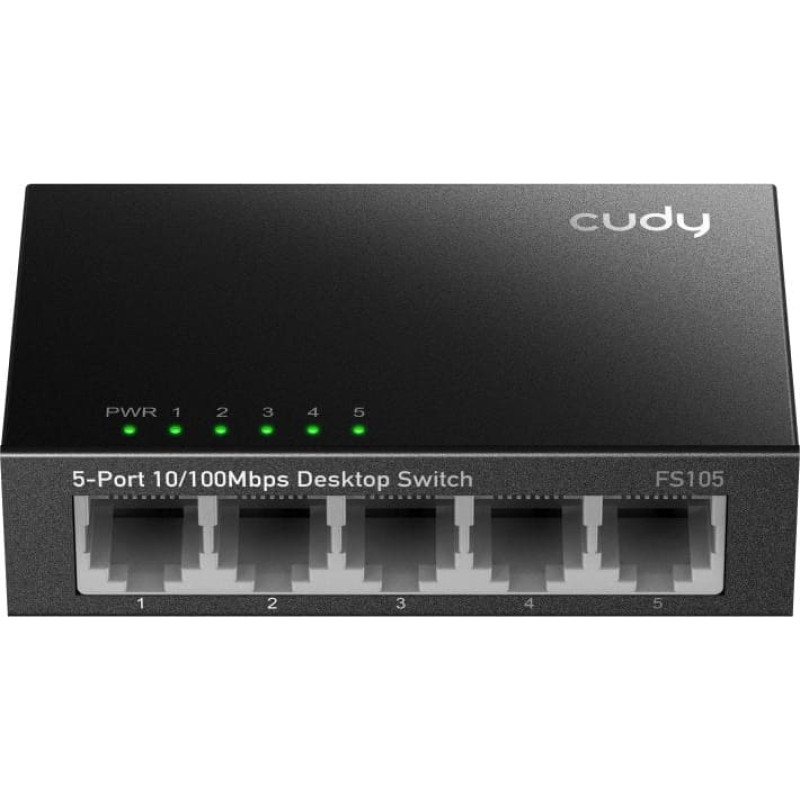 Cudy FS105 łącza sieciowe Nie zarządzany Fast Ethernet (10/100) Czarny