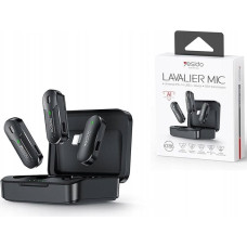 Yesido KR16 Mikrofon MEMS 2szt. na Klips Lightning, Wireless 2.4GHz, BLACK/CZARNY