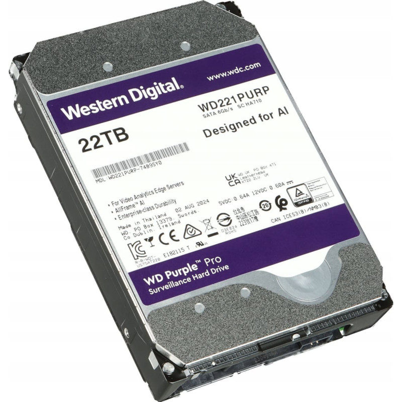 WD DYSK DO REJESTRATORA HDD-WD221PURP 22TB 24/7 WESTERN DIGITAL