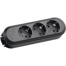 Bachmann BACHMANN SMART 3xCEE7/3 czarny, 3x styk uziemiony