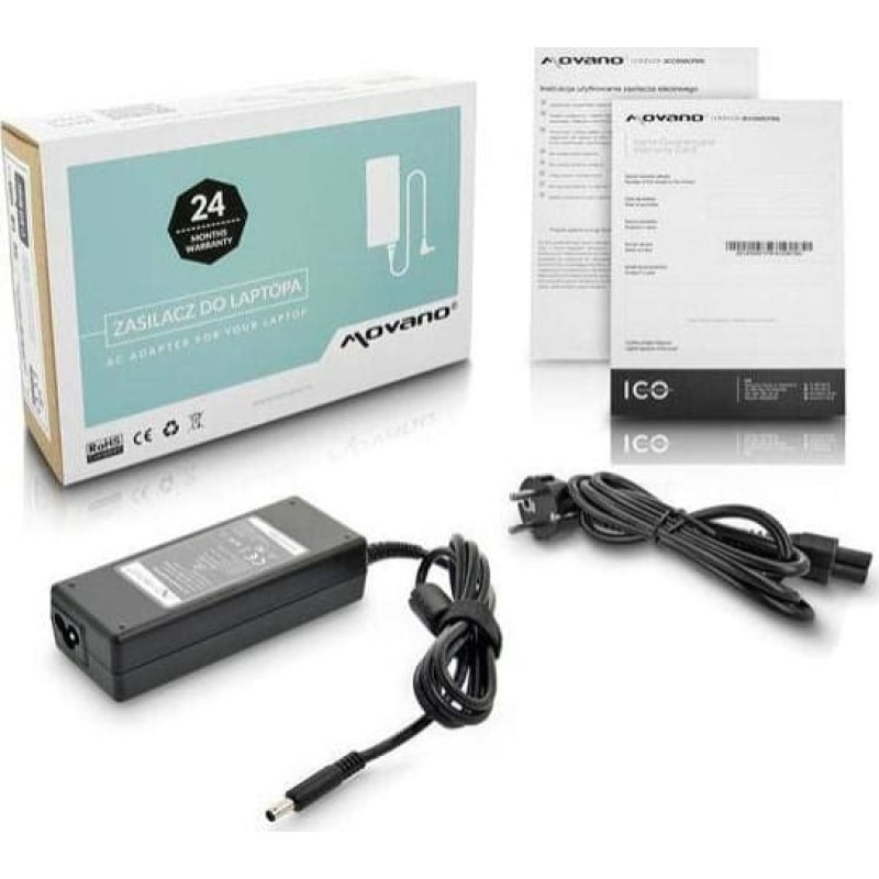 Movano Zasilacz do laptopa Movano 90 W, 3 mm, 4.6 A, 19.5 V (ZZ/DEL195462P)