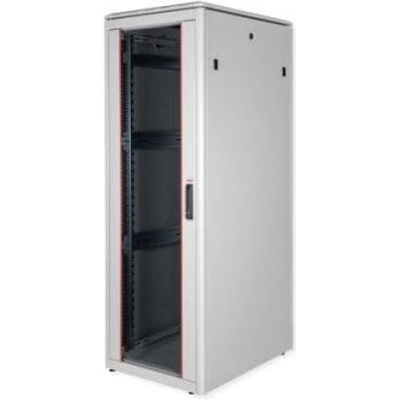 Roline 19-calowa szafa sieciowa Pro 36 U, 600x800 WxD, szklane drzwi, szary