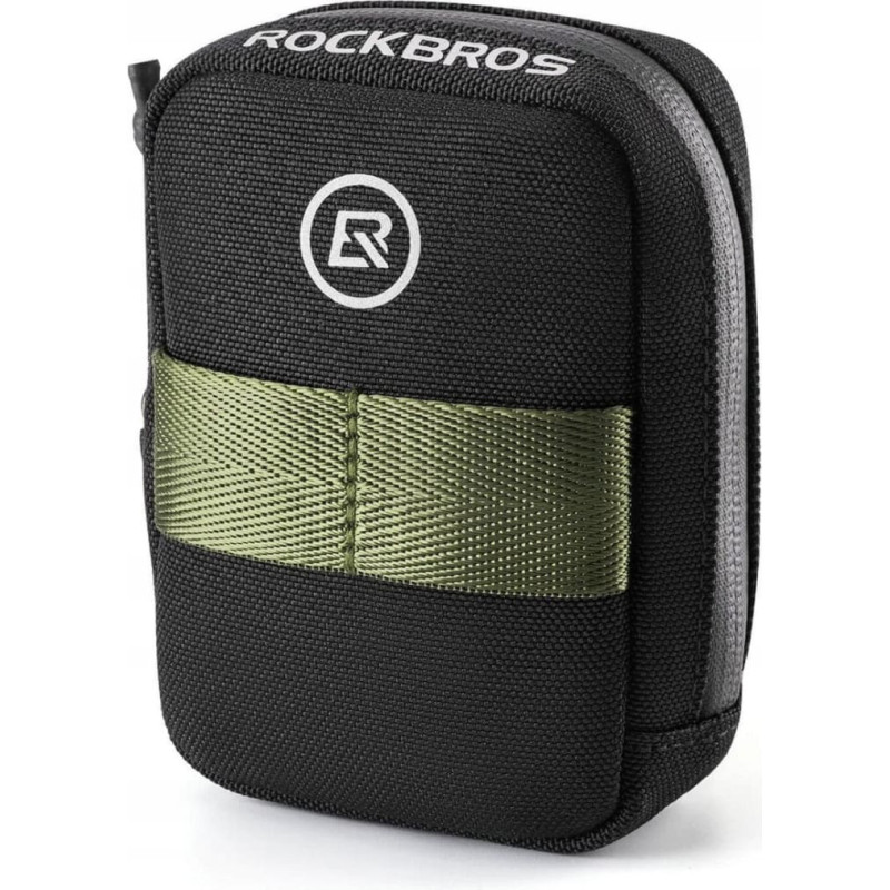 Rockbros Mini torba podsiodłowa Rockbros z uchwytem na naboje CO2 - czarno-zielona