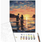 Brushme Malowanie po numerach BRUSHME, 40x50 cm, kochankowie o świcie, 1 szt., w pudełku