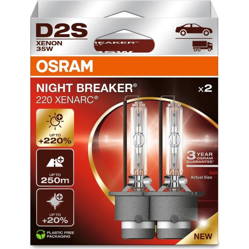 Osram Żarówka (Zestaw 2szt.) D2S 85V 35W P32D-2 XENARC NIGHT BREAKER 220, biała 4500K