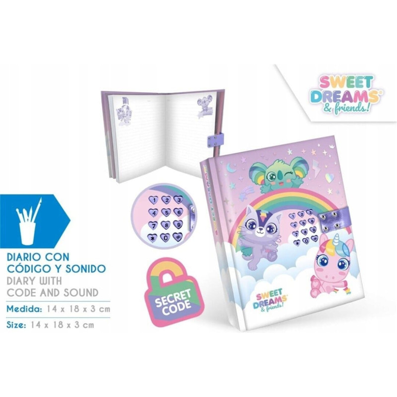 Kids Euroswan Pamiętnik na kod z efektami dźwiękowymi Sweet Dreams KL11680 Kids Euroswan