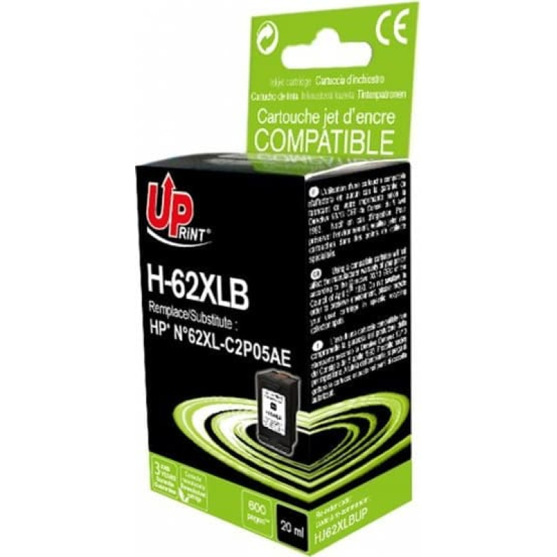 Uprint Tintes kārtridžs UPrint HP H-62XLB Black