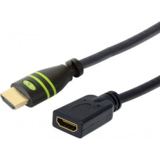 Adaptec TECHLY HDMI High Speed Verlaengerungskabel 1m schwarz mit Ethernet 4K 30Hz 19pol.HDMI Stecker auf 19pol.HDMI Buchse mit Goldkontakte