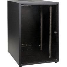 Intellinet Network Solutions EFB 19Zoll Netzwerkschrank OFFICE SERIE 15HE 600X600 RAL9005 Schwarz IP20 komplett vormontiert und zerlegbar Glasfront 38KG Traglast
