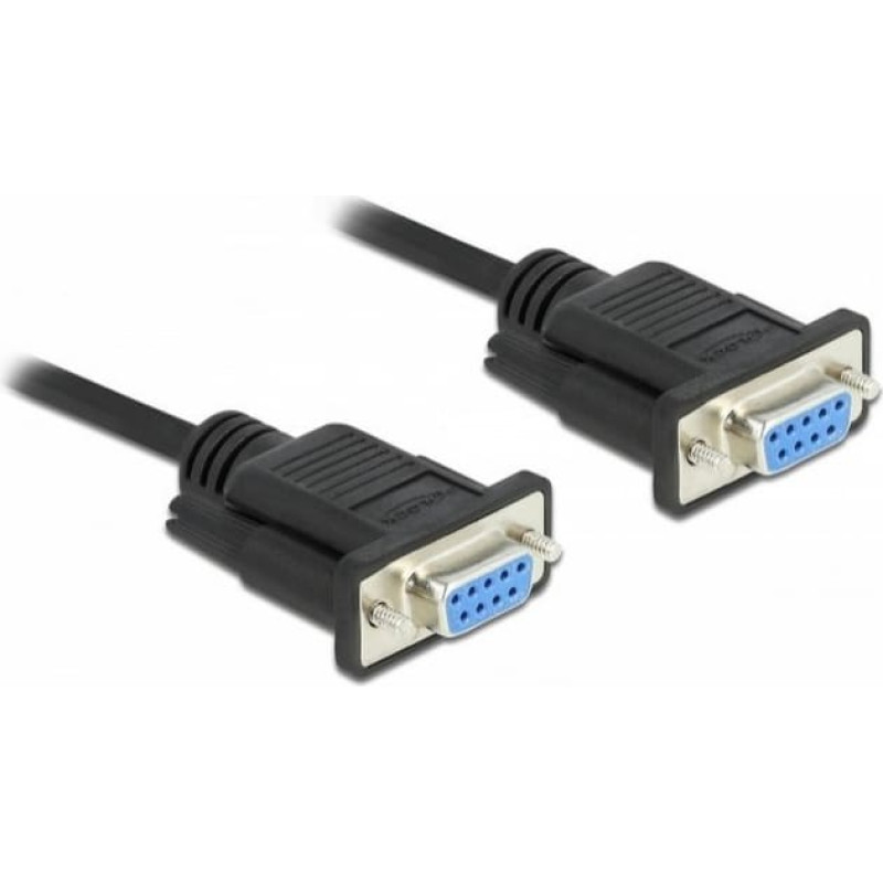 Adaptec DELOCK Seriell Kabel RS-232 Sub-D9 Buchse zu Buchse Nullmodemmit sch malem Steckergeh�use 1m