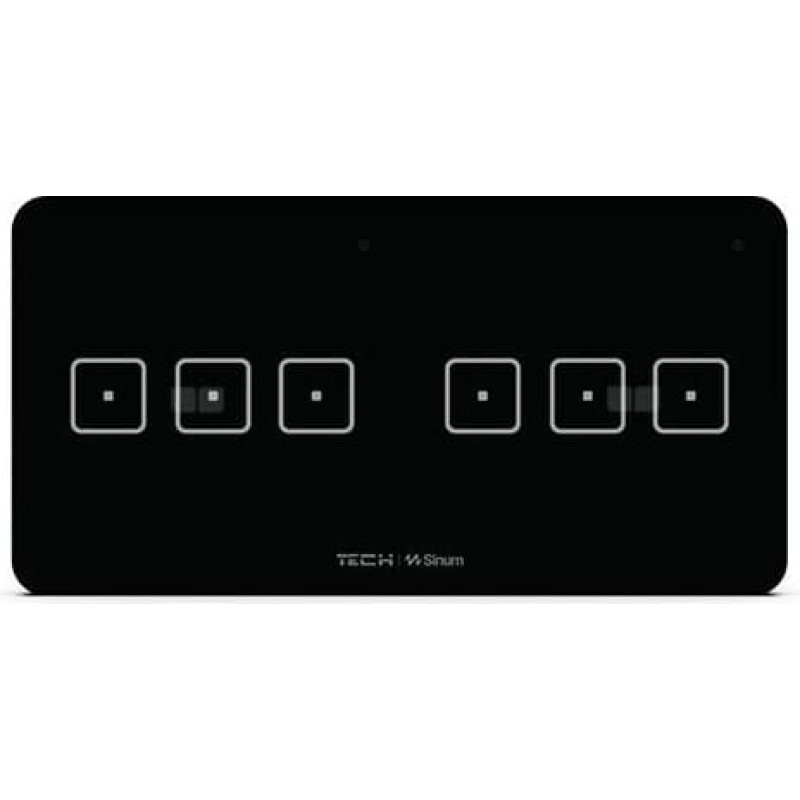 Tech Sterowniki Przewodowy włącznik sześciopolowy czarny WSS-33M Tech Sterowniki