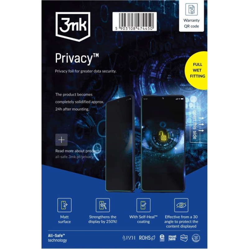3MK All-Safe Privacy - AIO Phone Dry & Wet Fitting v2.0 5 pcs