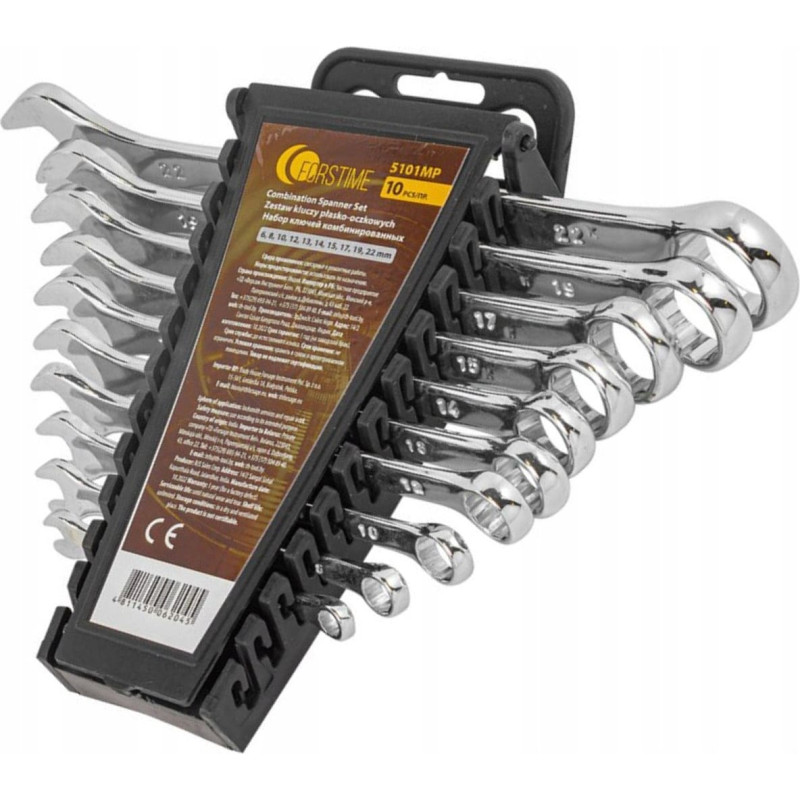 Awtools Zestaw kluczy płasko-oczkowych 10 el. (6,8,10,12,13,14,15,17,19, 22mm)