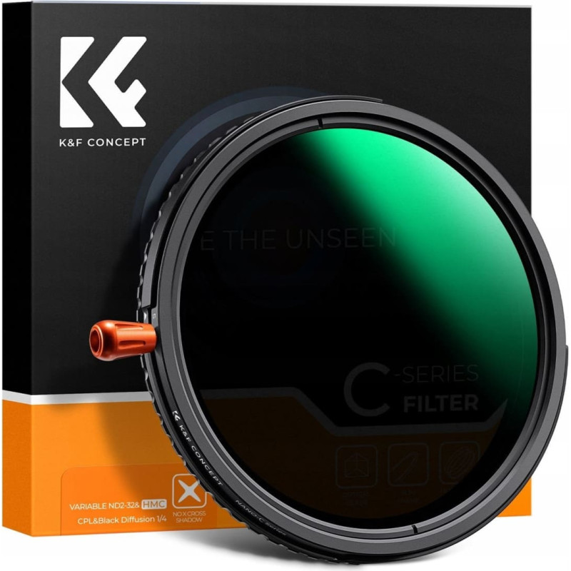 K&F Filtr Hybrydowy 3w1 K&f 72 Mm 72mm Fader Nd2-32 + Cpl + Black Diffusion 1/4 / Kf01.2068