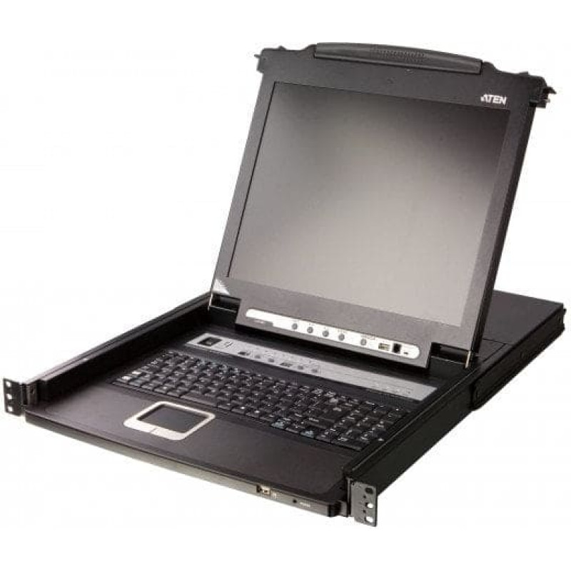 Aten 8-Port Single Rail 17.3