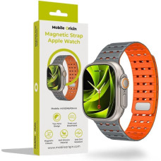 Mobile Origin Magnetic Strap, grey/orange - AW Ultra 2/1(49mm)9/8/7(45mm)/6/SE/5/4(44mm)/3/2/1(42mm)