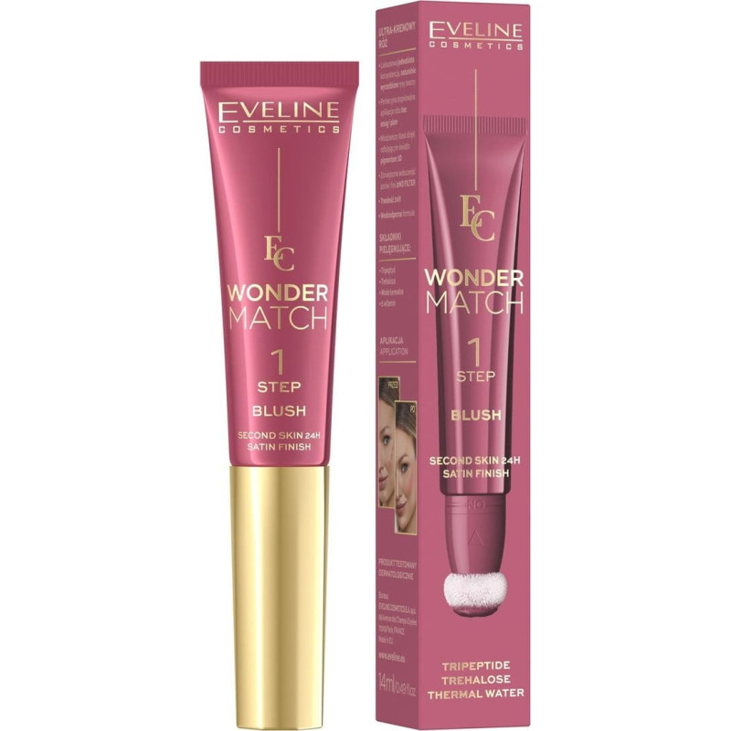 Eveline Wonder match ultrakremowy róż w tubce z aplikatorem 01 14ml