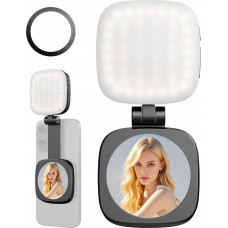 Michaelmarinelli Lampa LED + Lusterko na Magnes do Telefonu MagSafe Zdjęcia Selfie Vlog C140 / Czarny