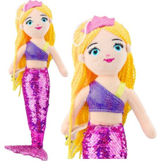 Leantoys Pluszowa Syrenka Przytulanka Ogon W Cekiny Fioletowa 48cm LEAN Toys