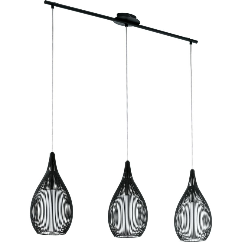 Eglo Lampa wisząca EGLO Lampa wisząca Eglo Razoni 94389 druciana zwis 3x60W E27 czarna
