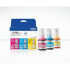 Brother BTD100CLVAL | Multipack Ink Bottles | Magenta, Cyan, Yellow
