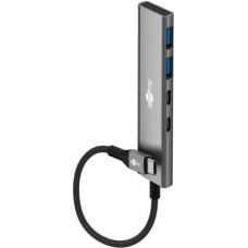 Goobay Slim 4-portowy koncentrator USB, USB-C™ na USB-C™/USB-A, 5 Gbit/s