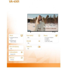 Ag Neovo Monitor wielkoformatowy VA-4301 CZARNY 350cd/m2 1200:1 16/7