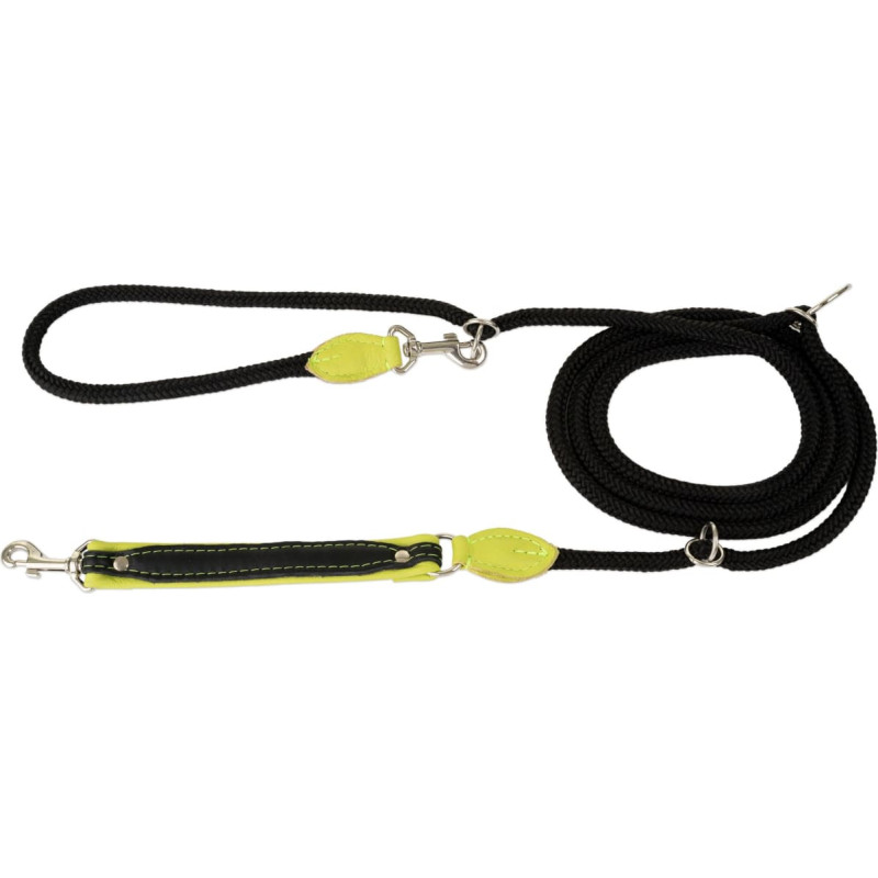 Nobby Smycz regulowana Sk�ra �o� 20mm/6/220cm limonka