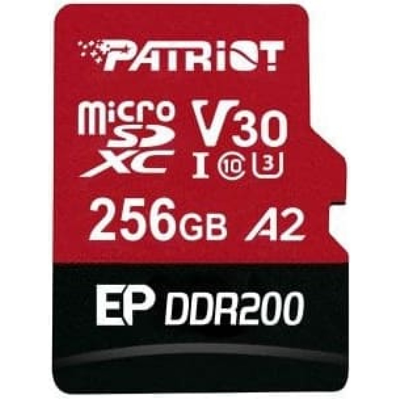 Patriot MEMORY Micro SDXC DDR200 with A+C card reader 256GB UHS-I U3/A2/C10/V30