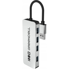 Green Cell Adapter Basic HUB Greencell USB-A 4in1 (4×USB 3.0) – szybki transfer 5 Gb/s, aluminiowa obudowa