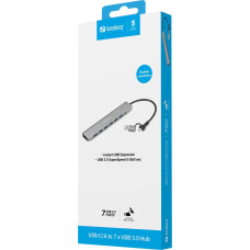 Sandberg 136-66 huby i koncentratory USB 3.2 Gen 1 (3.1 Gen 1) Type-A + Type-C 5000 Mbit/s