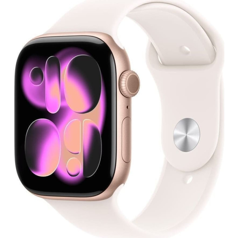 Apple Watch Series 11 OLED 42 mm Cyfrowy 374 x 446 px Ekran dotykowy Złoto różowe Wi-Fi GPS
