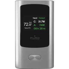 Puro Powerbank 10000mAh, 1xUSB-A + 1x USB-C, 45W, con Display, Grigio Scuro