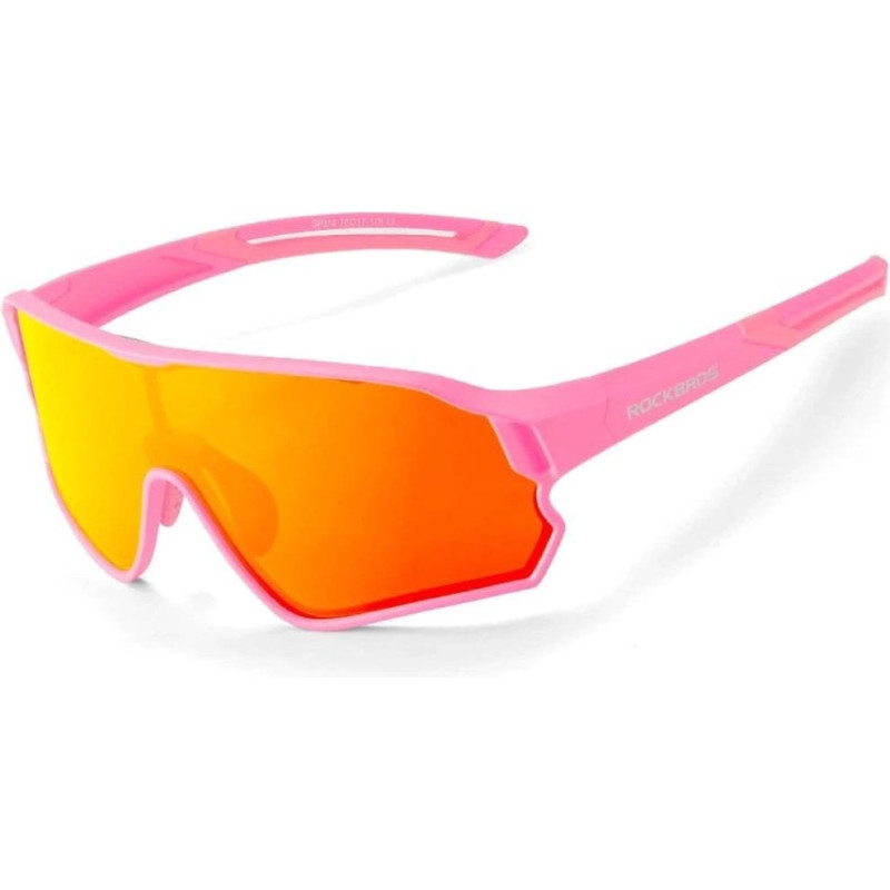 Rockbros Okulary rowerowe Rockbros 14110009004 polaryzacyjne dla dzieci 8-14 lat - różowe