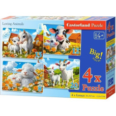 Castorland Puzzle x 4 Kontur Loving Animals CASTOR