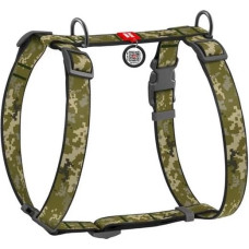 Collar WauDog Nylon Szelki nylonowe anatomiczne w kształcie litery H, z QR-paszportem, plastikowy fastex, wzór MILITARY, rozmiar L 25mm