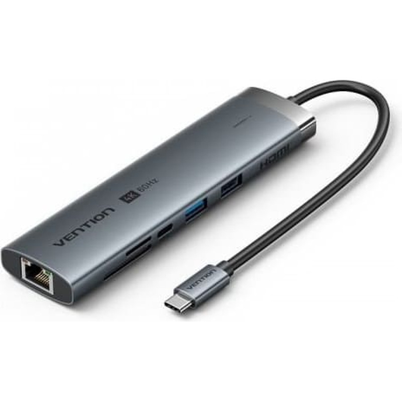 Vention Stacja dokująca USB-C 9w1 4K 60Hz 100W PD 0,15m