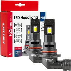 Amio Żarówki samochodowe led seria f25 pro black full canbus hb3 68w 12v 24v amio-04722
