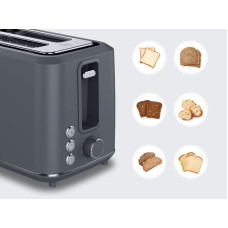 Aeno 2-slice toaster TS1, 1000W, 7 toasting stages, extra toasting, grey
