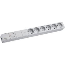 Bachmann Listwa 19-gniazdowa BACHMANN 1U 6xUTE 1xGVS, 2 m