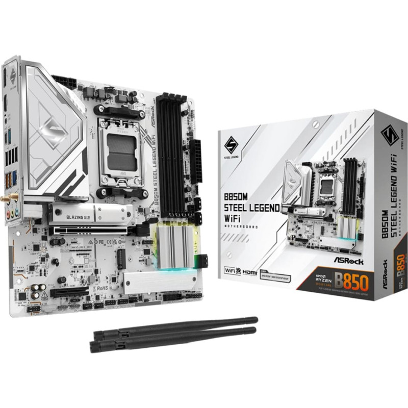 Asrock B850M Steel Legend WiFi AMD B850 ligzda AM5 micro ATX