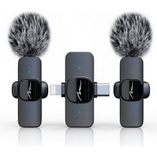 Noname Mikrofon MICRO-MIC DUO - 2x Bezprzewodowy mikrofon krawatowy (zestaw), na klipsie, iOS & Android (OTG), mini, superczuły. USB-C & LIGHTNING