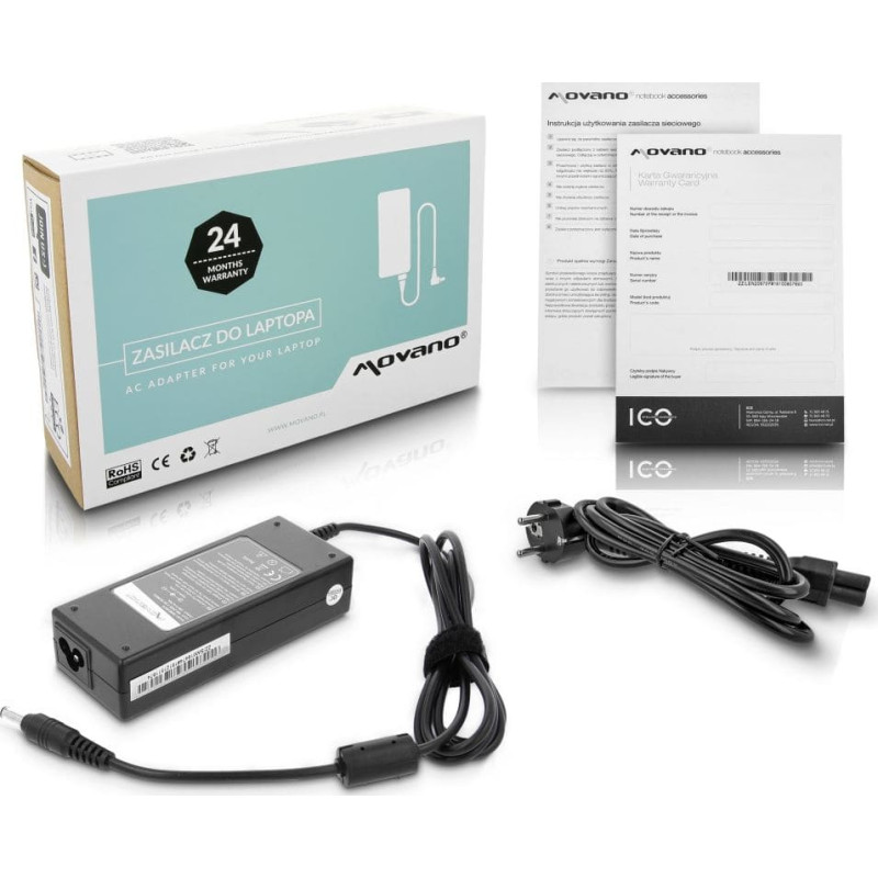 Movano Zasilacz do laptopa Movano 90 W, 3 mm, 4.74 A, 19 V (ZZ/SAM19474)