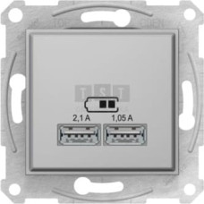 Schneider SDN2710260 Sedna Gniazdo ładowarki USB 2.1A aluminium SDN2710260