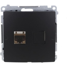 Kontakt-Simon Simon Basic Gniazdo komputerowe RJ45, kat. 6, pojedyncze ekranowane z przesłoną przeciwkurzową (moduł). czarny BM61E.01/49