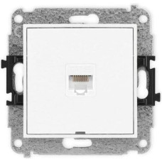 Karlik ICON Mechanizm gniazda komputerowego pojedynczego 1xRJ45, kat. 5e, 8-stykowy, bez pola opisowego biały IGKBO-1