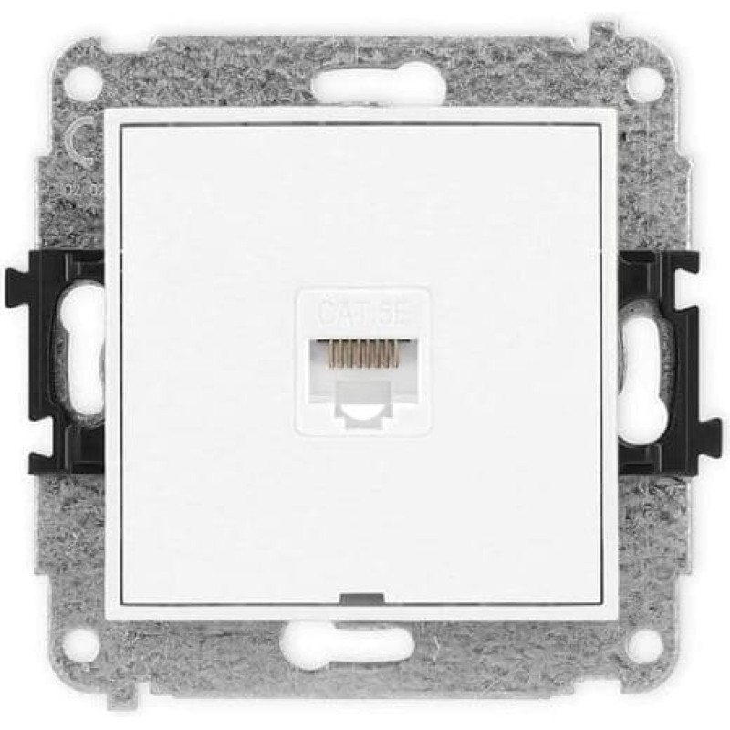 Karlik ICON Mechanizm gniazda komputerowego pojedynczego 1xRJ45, kat. 5e, 8-stykowy, bez pola opisowego biały IGKBO-1