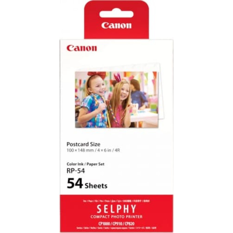 Canon RP-54 Color Ink and Paper Set 100 x 148 mm, 54 Sheets